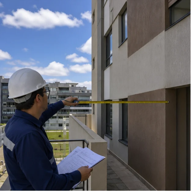 Comparação de medidas da edificação executada com desenhos arquitetônicos